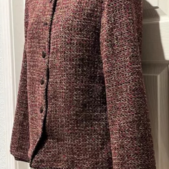 Kathie Lee Collection Blazer Women red MEDIUM tweed Red - Picture 2 of 4